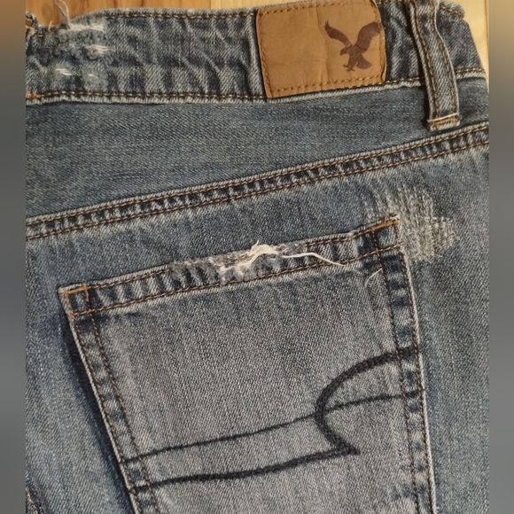 American Eagle Button Fly Distressed Jean Mini Skirt Women's Size 6 - Picture 5 of 8